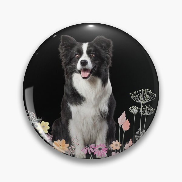 Item preview, Cute Border Collie in Wildflower Garden designed and sold by A touch of creativity.