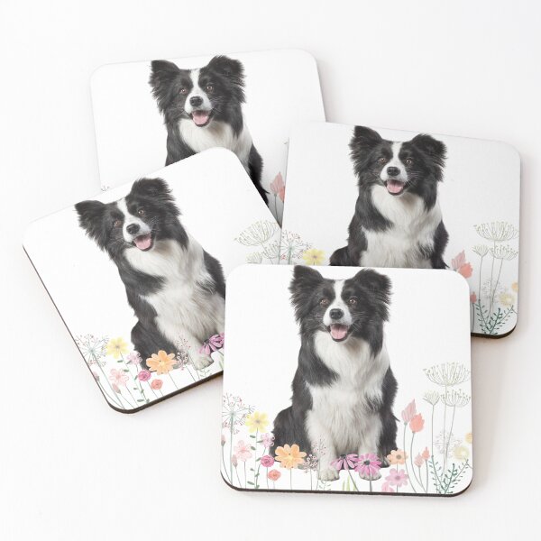 Item preview, Cute Border Collie in Wildflower Garden designed and sold by A touch of creativity.