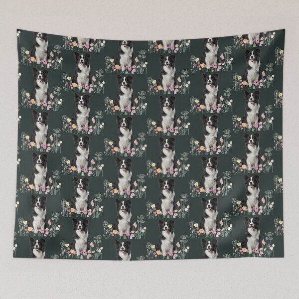 Item preview, Cute Border Collie in Wildflower Garden designed and sold by A touch of creativity.