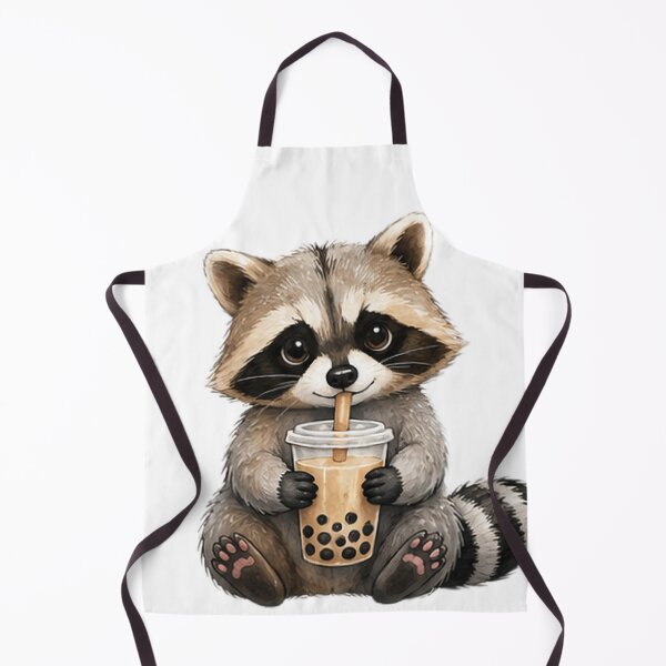 Item preview, Cute Raccoon Drinking Bubble Tea designed and sold by Northline Creative.