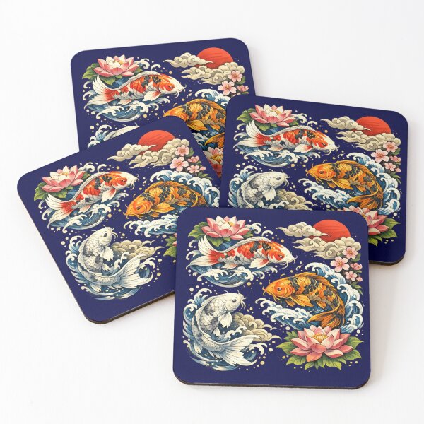 Item preview, Japanese Koi Fish and Lotus Art designed and sold by 0606PM.