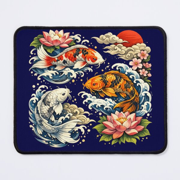 Item preview, Japanese Koi Fish and Lotus Art designed and sold by 0606PM.