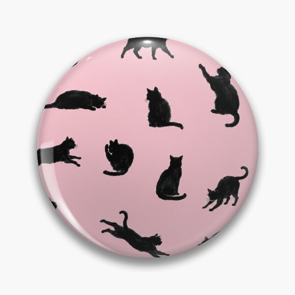 Item preview, Ink Black Cat Silhouette Pattern on Soft Pink, Minimalist Cat Lover Design, Cute Feline Illustration designed and sold by KishShop.