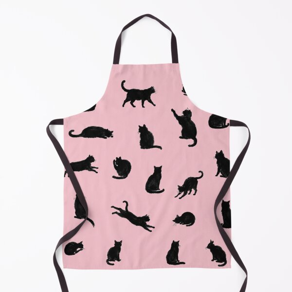 Item preview, Ink Black Cat Silhouette Pattern on Soft Pink, Minimalist Cat Lover Design, Cute Feline Illustration designed and sold by KishShop.