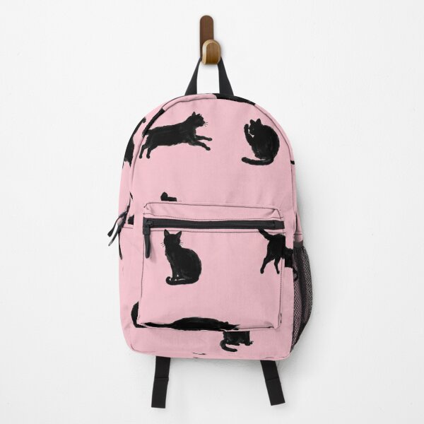 Item preview, Ink Black Cat Silhouette Pattern on Soft Pink, Minimalist Cat Lover Design, Cute Feline Illustration designed and sold by KishShop.