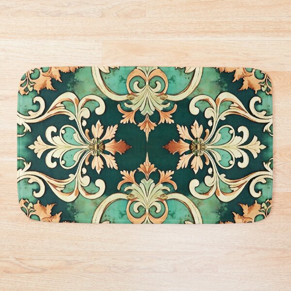 Item preview, Acanthus Scroll Damask Copper Patina designed and sold by Tammy Winand Arts.