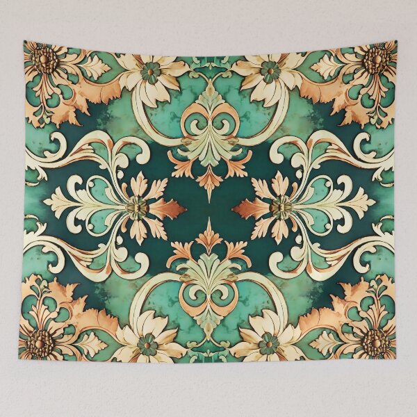 Item preview, Acanthus Scroll Damask Copper Patina designed and sold by Tammy Winand Arts.