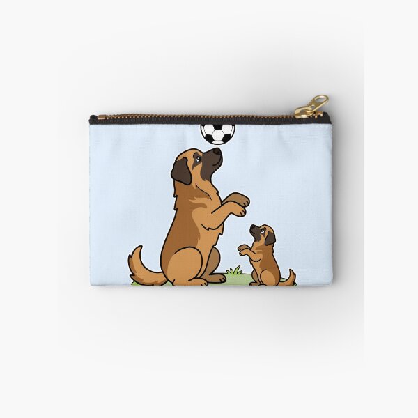 Item preview, Leonberger Dog Dad and Puppy Playing Soccer Cartoon designed and sold by Blupunk.