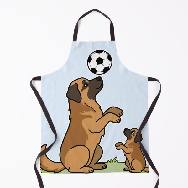 Item preview, Leonberger Dog Dad and Puppy Playing Soccer Cartoon designed and sold by Blupunk.