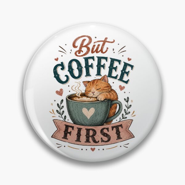 Item preview, But Coffee First – Cute Sleeping Cat Coffee Lover Design designed and sold by RED FIR.
