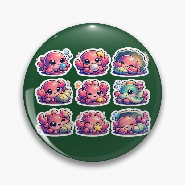 Item preview, Premium Kawaii Crab Sticker Sheet designed and sold by KrishAuraa.