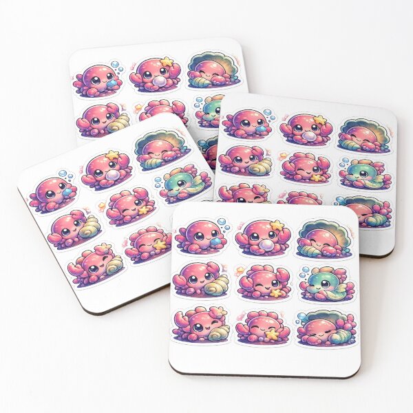 Item preview, Premium Kawaii Crab Sticker Sheet designed and sold by KrishAuraa.