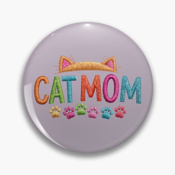 Item preview, Cute Cat Mom Embroidery Typography designed and sold by MegaNovaArt.