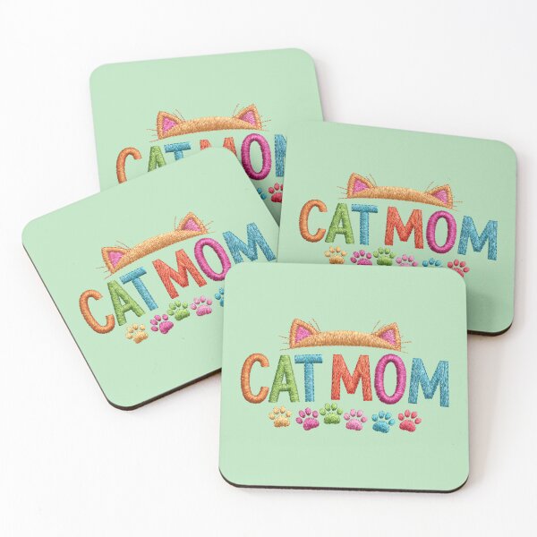Item preview, Cute Cat Mom Embroidery Typography designed and sold by MegaNovaArt.