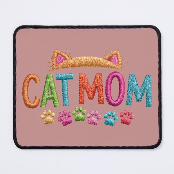 Item preview, Cute Cat Mom Embroidery Typography designed and sold by MegaNovaArt.