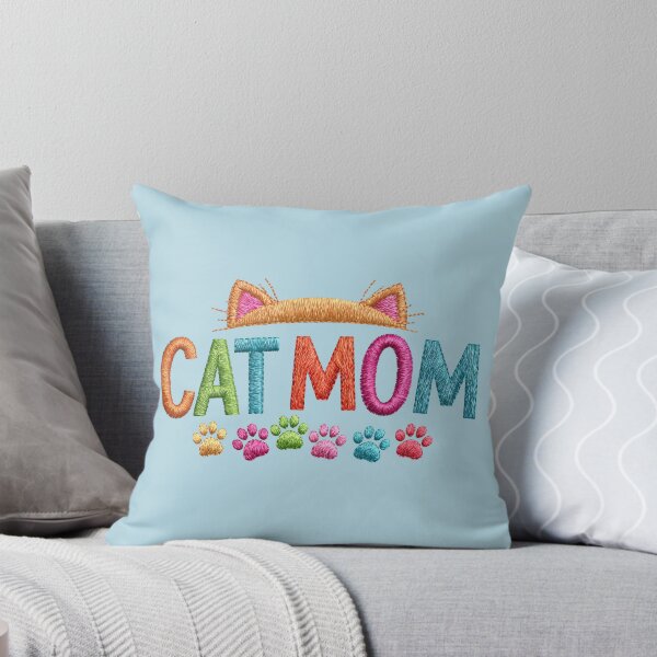 Item preview, Cute Cat Mom Embroidery Typography designed and sold by MegaNovaArt.