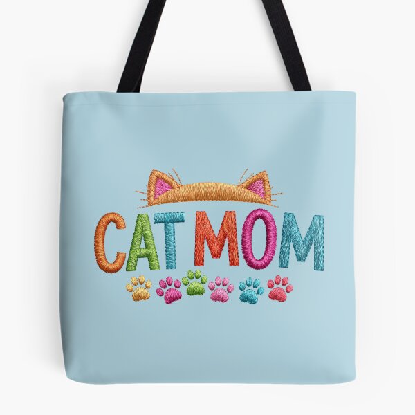 Item preview, Cute Cat Mom Embroidery Typography designed and sold by MegaNovaArt.