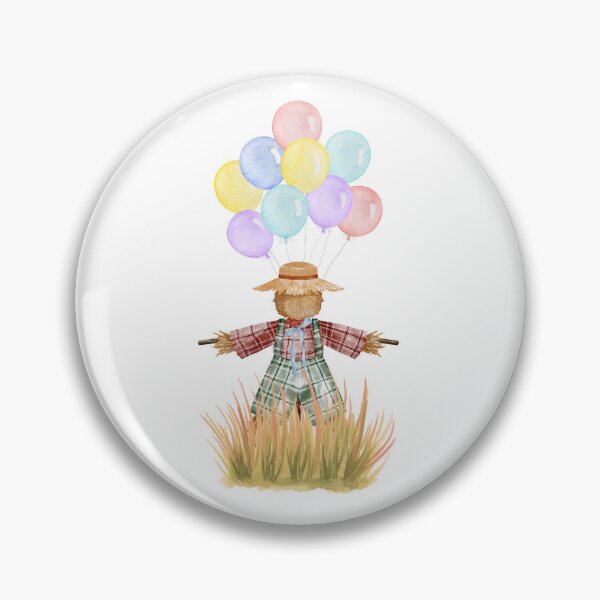 Item preview, Whimsical Scarecrow With Pastel Balloons designed and sold by ZibariLehat.