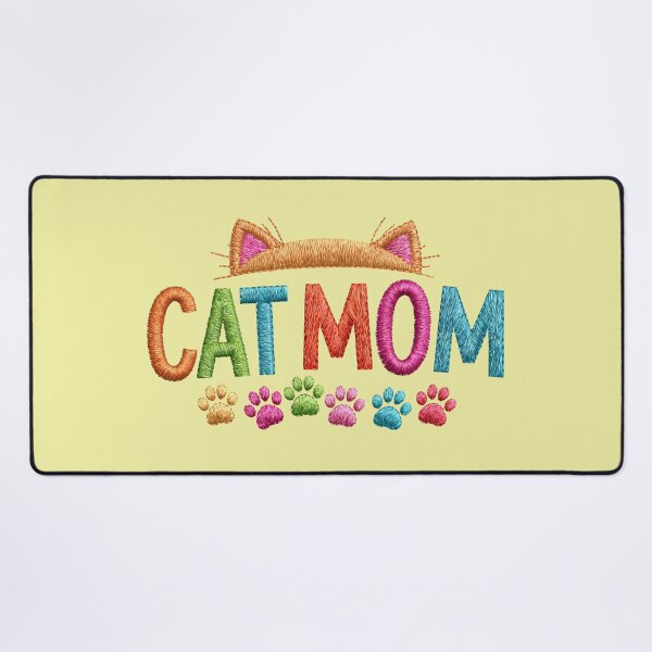 Item preview, Cute Cat Mom Embroidery Typography designed and sold by MegaNovaArt.