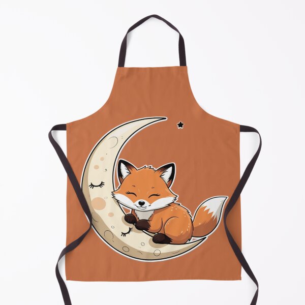 Item preview, Cute baby fox sleeping on a crescent moon designed and sold by kidoramagic.