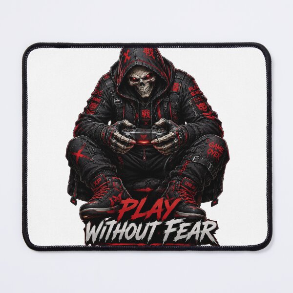 Item preview, Play Without Fear – Dark Gamer Skull Streetwear Graphic Design designed and sold by BagFactoryUK.