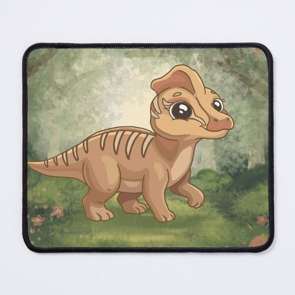 Item preview, Dinosaur Pachycephalosaurus or Corythosaurus Whimsical Forest Cartoon designed and sold by DoodlingMissy.