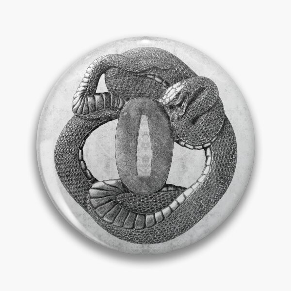 Item preview, 17th Century Coiled Snake Tsuba Japanese Sword Guard designed and sold by Ghoul Enterprises.