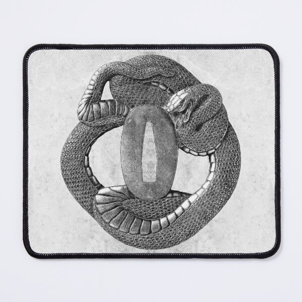 Item preview, 17th Century Coiled Snake Tsuba Japanese Sword Guard designed and sold by Ghoul Enterprises.