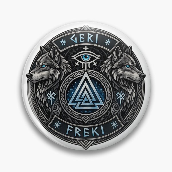 Item preview, Geri and Freki Norse Mythology Viking Wolf Design designed and sold by Daagath.