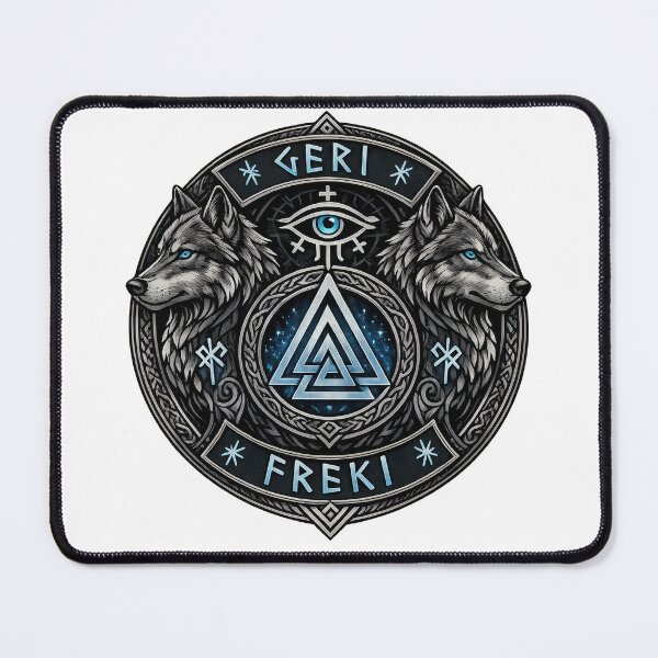 Item preview, Geri and Freki Norse Mythology Viking Wolf Design designed and sold by Daagath.