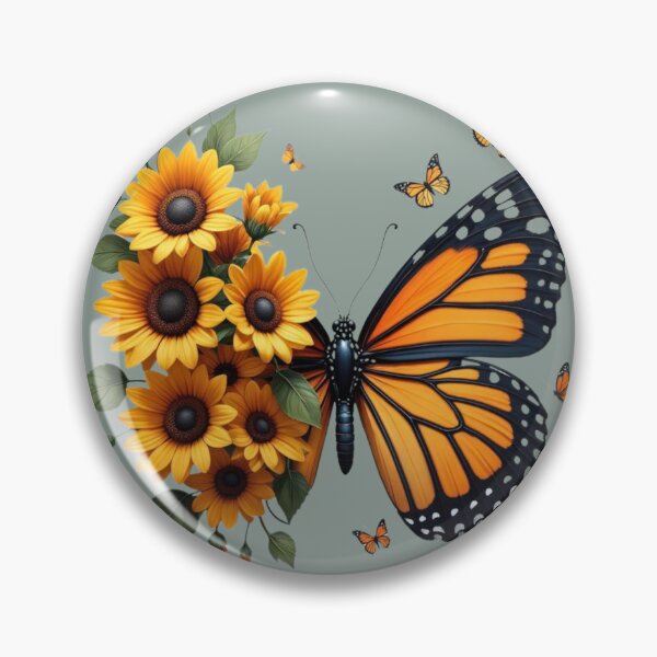 Item preview, Beautiful Monarch Butterfly with Sunflowers designed and sold by A touch of creativity.