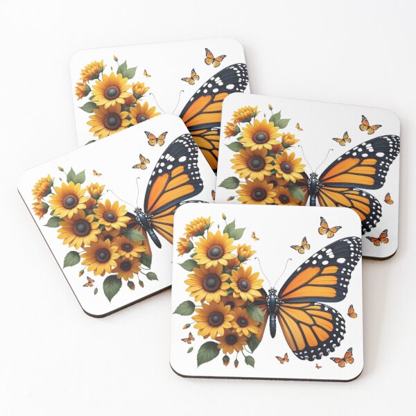 Item preview, Beautiful Monarch Butterfly with Sunflowers designed and sold by A touch of creativity.