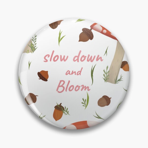 Item preview, Slow Down and Bloom Cottagecore Mushroom Pattern designed and sold by StoriesInGrain.