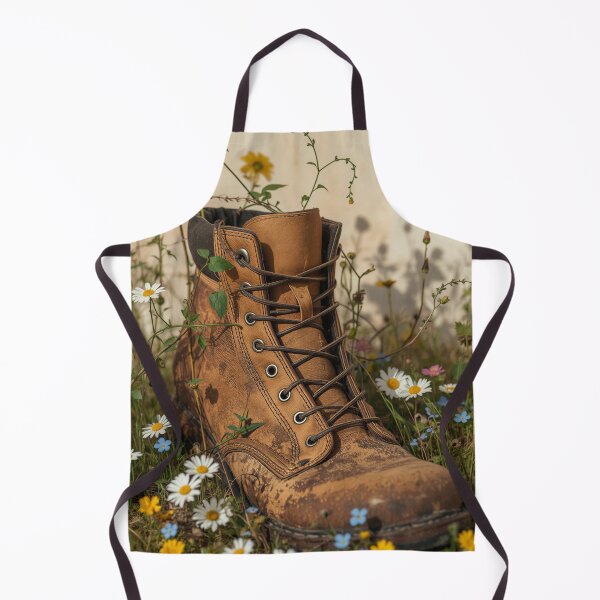 Item preview, Vintage Hiking Boot Wildflower Meadow designed and sold by Evergreen Horizon Works.