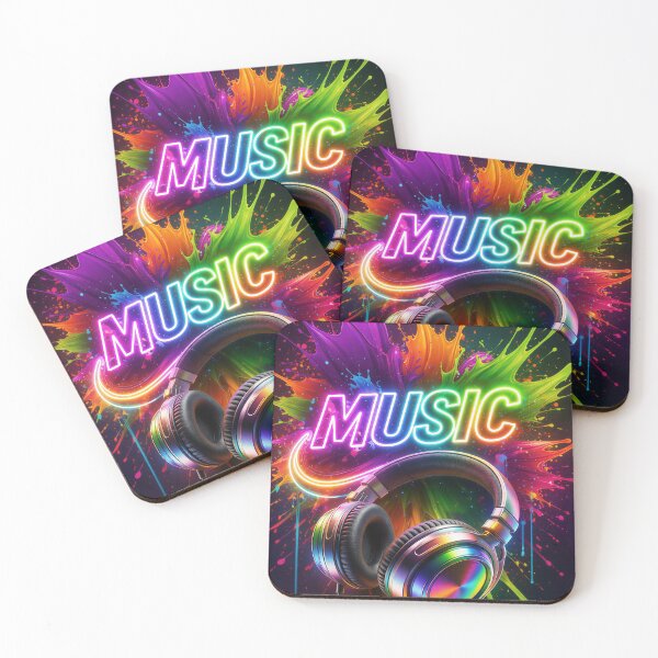 Item preview, Vibrant Neon Music Energy – High-Quality Digital Art Print designed and sold by ColouryourlifeBE.