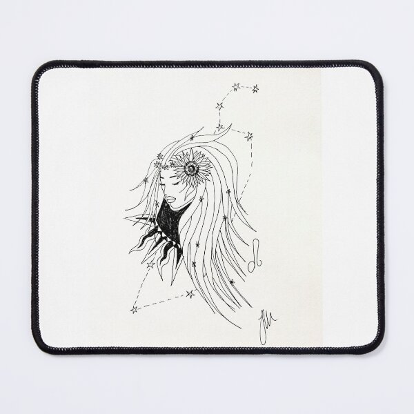 Item preview, Black and white Leo astrology artwork. Perfect gift for horoscope and zodiac lovers designed and sold by 5FathomsDeep.