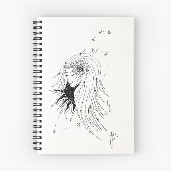 Item preview, Black and white Leo astrology artwork. Perfect gift for horoscope and zodiac lovers designed and sold by 5FathomsDeep.