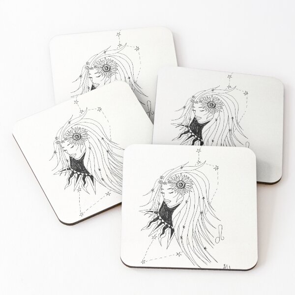 Item preview, Black and white Leo astrology artwork. Perfect gift for horoscope and zodiac lovers designed and sold by 5FathomsDeep.