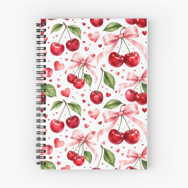 Item preview, Cute Cherry Bow Pattern Phone Case for Girls | Red Cherry Heart Tote Bag for Teenager | Cherry Ribbon Journal for Best Friend | Sweet Cherry Bow Pillow for Daughter designed and sold by Noe Mill.