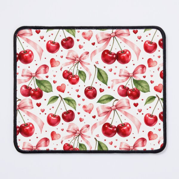 Item preview, Cute Cherry Bow Pattern Phone Case for Girls | Red Cherry Heart Tote Bag for Teenager | Cherry Ribbon Journal for Best Friend | Sweet Cherry Bow Pillow for Daughter designed and sold by Noe Mill.