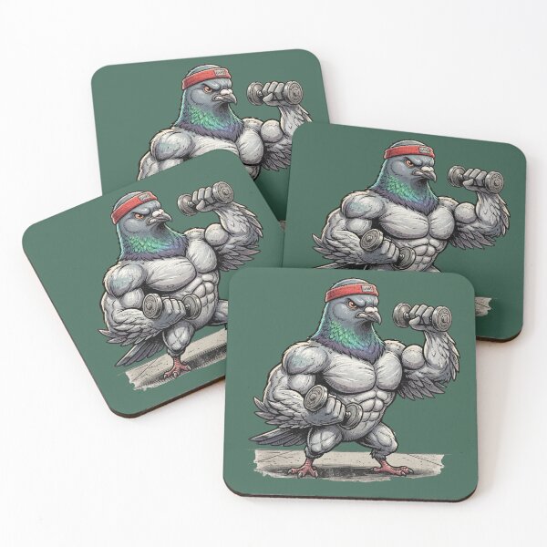 Item preview, Muscular Gym Bro Pigeon Lifting Dumbbells designed and sold by azule1.