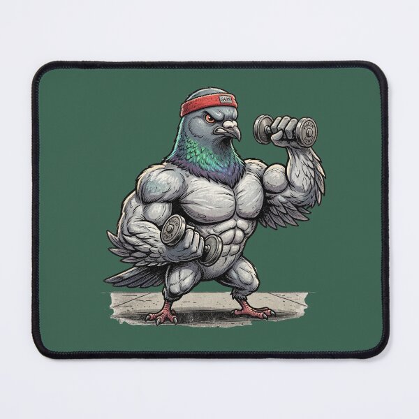 Item preview, Muscular Gym Bro Pigeon Lifting Dumbbells designed and sold by azule1.