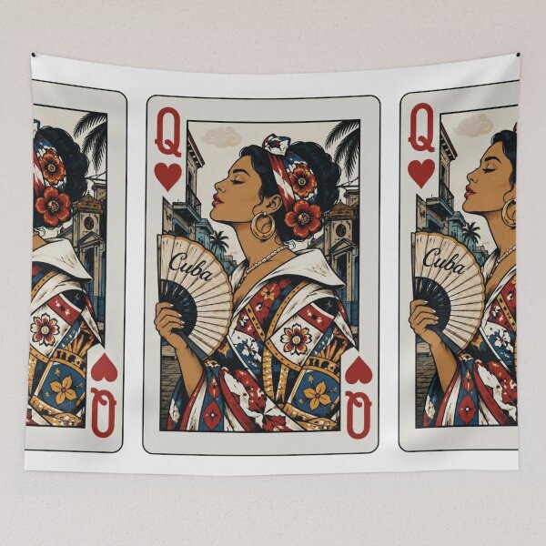 Item preview, Cuban Queen of Hearts | Cuban Queen Playing Card | Design for Couples | By Coloralmy designed and sold by Coloralmy.
