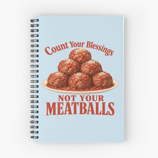 Item preview, Count Your Blessings Not Your Meatballs Retro Food Humor designed and sold by POD DYNASTY | Original Print On Demand T-Shirt Graphics.