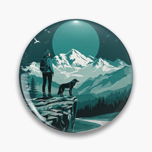Item preview, Female Hiker in Mountain Landscape – Adventure Wilderness Art designed and sold by Gabe1983.
