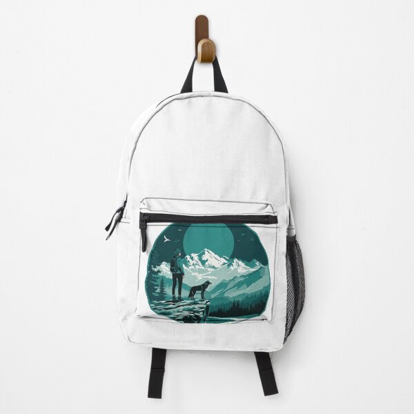 Item preview, Female Hiker in Mountain Landscape – Adventure Wilderness Art designed and sold by Gabe1983.