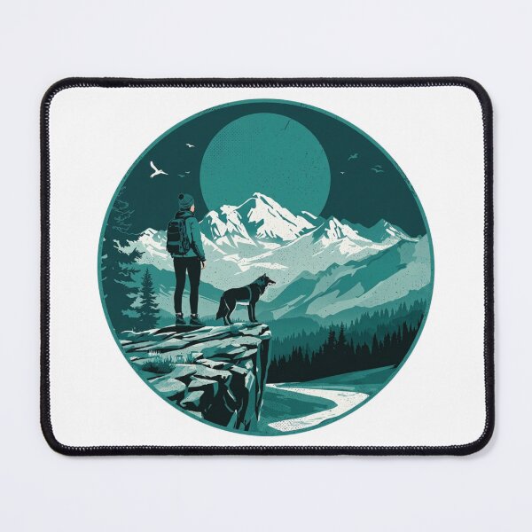 Item preview, Female Hiker in Mountain Landscape – Adventure Wilderness Art designed and sold by Gabe1983.