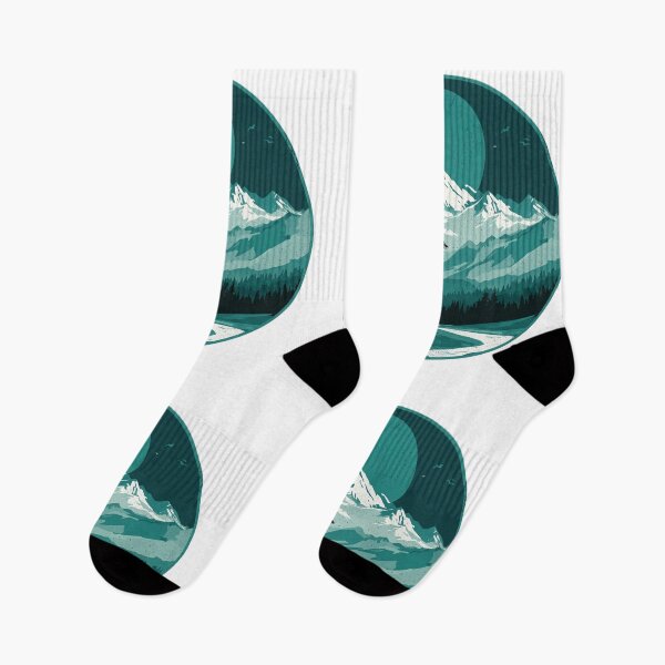 Item preview, Female Hiker in Mountain Landscape – Adventure Wilderness Art designed and sold by GabeMountainArt.