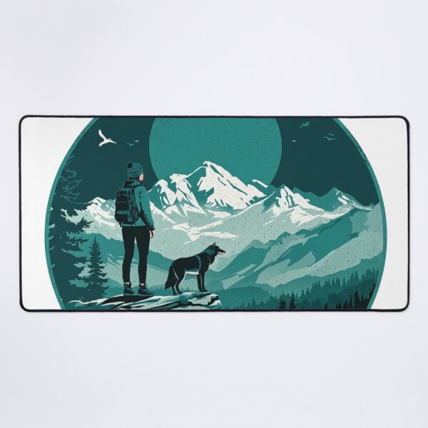 Item preview, Female Hiker in Mountain Landscape – Adventure Wilderness Art designed and sold by Gabe1983.