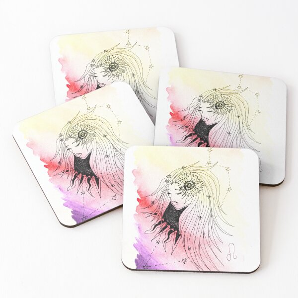 Item preview, Colour Leo astrology artwork. Original gift for zodiac and astrology lovers designed and sold by 5FathomsDeep.